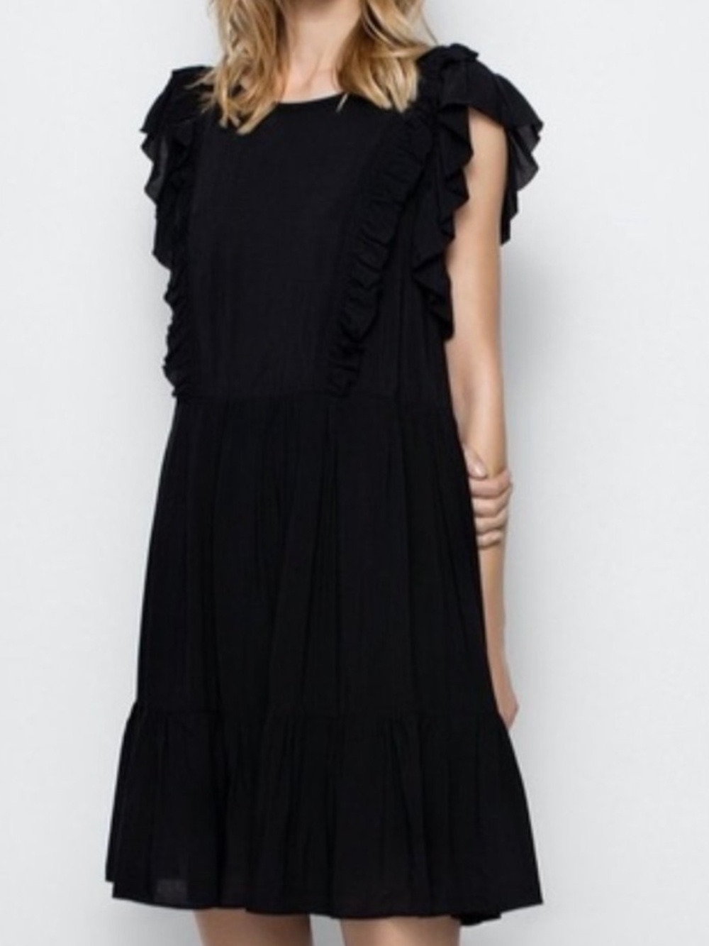 Zadig & Voltaire Rousseau Black Dress Lace Trim Small